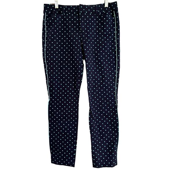 Old Navy Pixie Skinny Pants Women’s size 8 blue polka dot Stretch Office Career - Picture 1 of 7